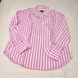 JCrew Lilac and White Striped Button-Up Shirt